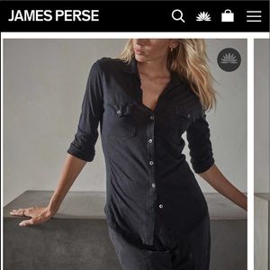 James Perse Jersey cotton button down